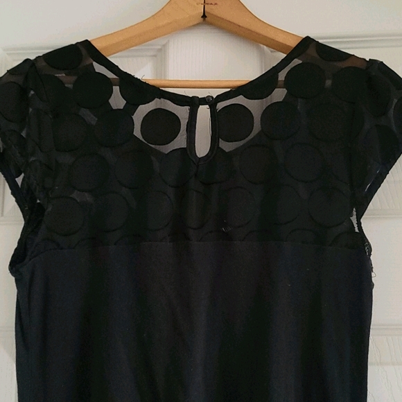 Black Top with Mesh Shoulders - Picture 4 of 5